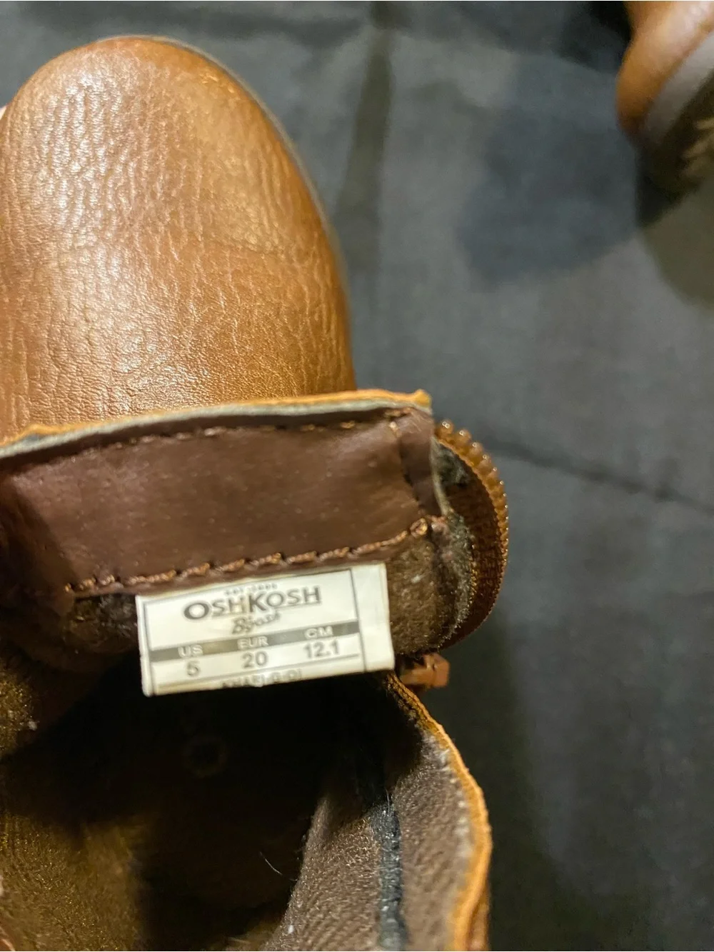 OshKosh B'gosh Brown Braided Tassel Ankle Boots for Kids